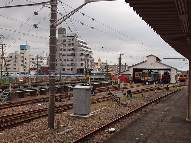 JR East Kururi Line Depot at Kisarazu with KiHa30, KiHa38 Diesel Cars and a DE 10 DL present in this 2010 picture.