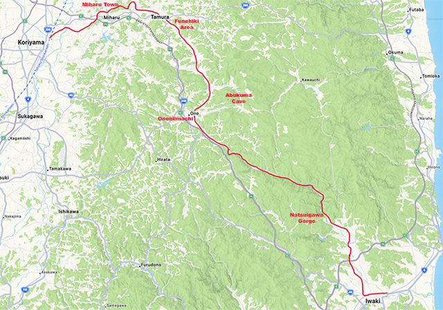 Banetsu East Line - Yuuyuu Abukuma Line Map