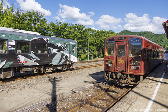 Wakasa Railway WT3001 Yuza WT3301 Suzuki-wrapping at Wakasa
