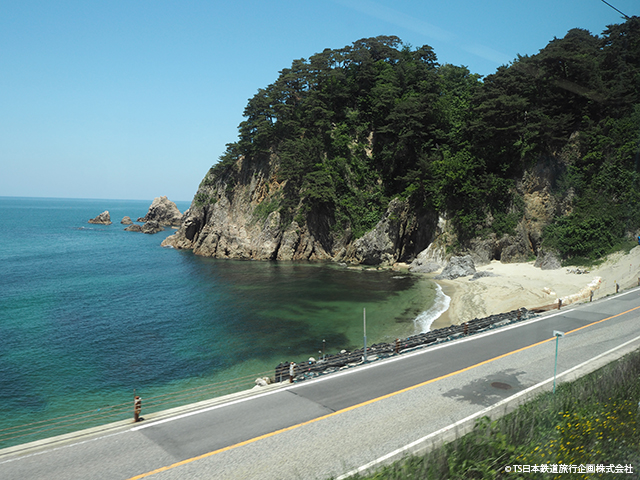Uetsu Main Line Scenery Sasagawa Nagare coastline